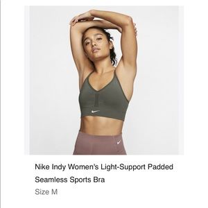 Nike Indy Women’s Light- Support Padded Seamless Sports Bra - Size Medium - New!